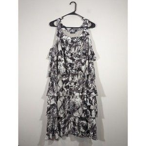 Lane Bryant Grey Ruffle Sleeveless Dress Women Plus NO Size Tag